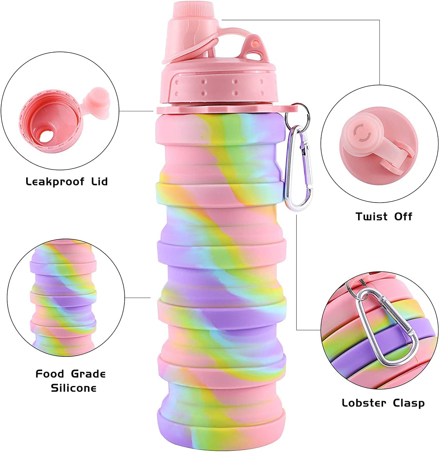 foldable silicon water bottle