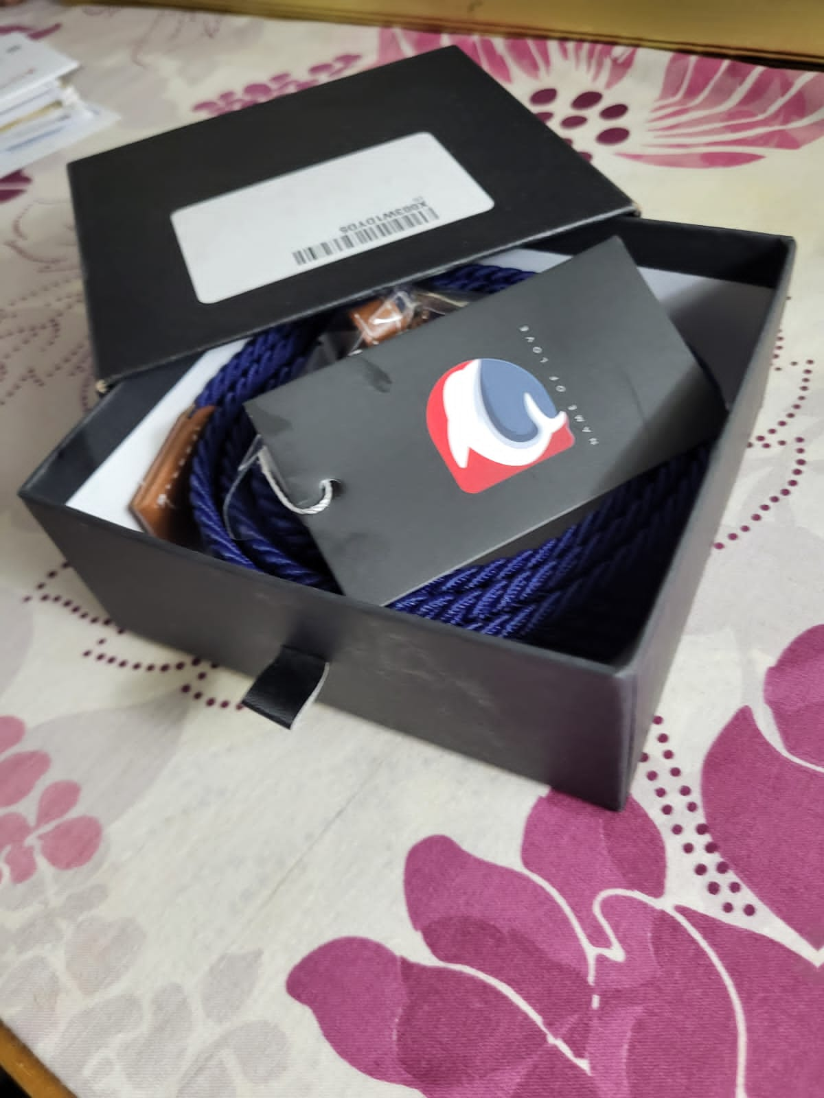 Name of love classic navy blue belt with gift box