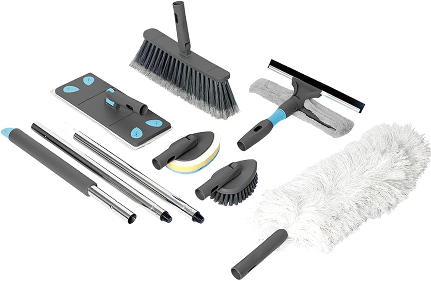 Clean Home Cleaning Kit With Steel Pole